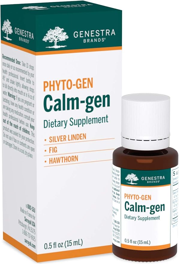 Genestra Brands Calm-gen | Silver Linden, Fig, and Hawthorn Herbal Supplement | 0.5 fl. oz.