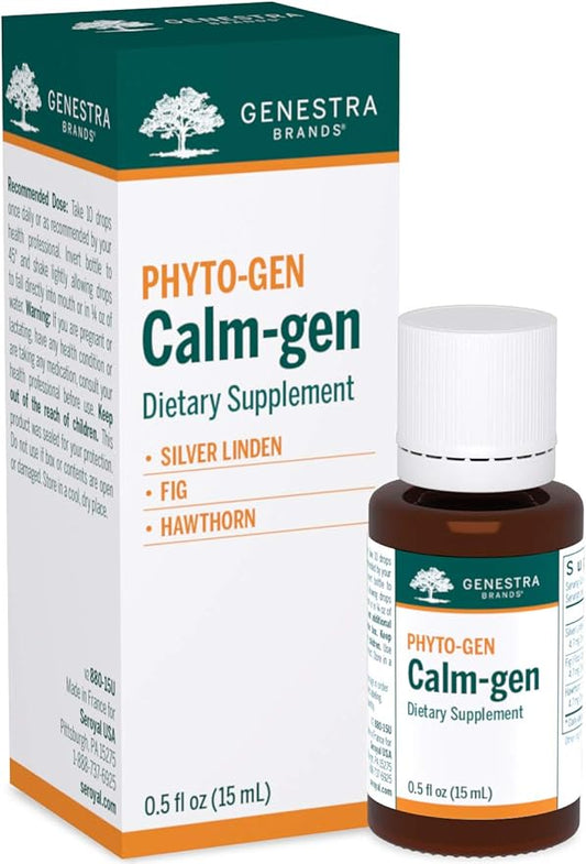 Genestra Brands Calm-gen | Silver Linden, Fig, and Hawthorn Herbal Supplement | 0.5 fl. oz.