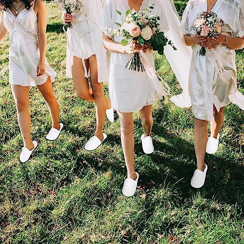 Ramede 80 Pairs Non Slip Disposable Slippers Bulk Hotel Spa Fluffy Closed Toe Indoor Slippers for Guests Men Women Home Wedding Travel Party