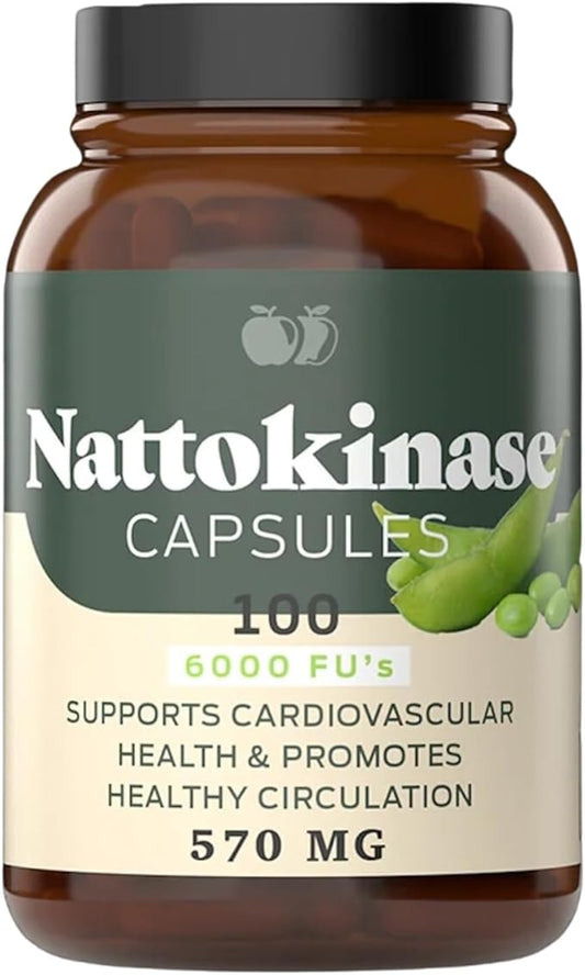 Complete Natural Products Nattokinase Capsules - 100 Count 570Mg 6000Fu'S, Support Healthy Circulation, Natto Enzymes, Gluten Free, Pure Soy Enzyme, Vegan, Non-GMO