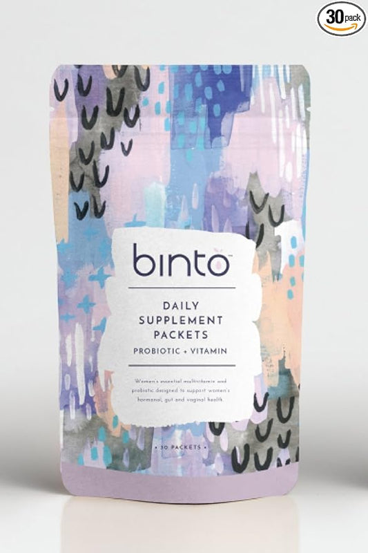 Binto 3-in-1 Glow Getter Daily Women's Probiotic & Multivitamin - Designed to Support Hormonal, Mood, and Gut Balance
