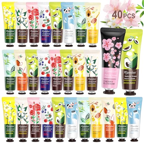 40 Pack Hand Cream Gifts Set- Valentines Day Gifts for Her, Women Gifts Bulk Lotion, Bridesmaid/Teacher Appreciation/Nurse Gifts, bulk gifts for coworkers Travel Size Hand Lotion for Dry Cracked Hands