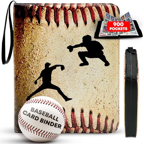 American Flag Baseball Card Binder with 900 Pockets, The Ultimate Baseball Card Holder Includes 50 Page Storage Sleeves to Organize and Protect Your Sports Cards Like a Pro