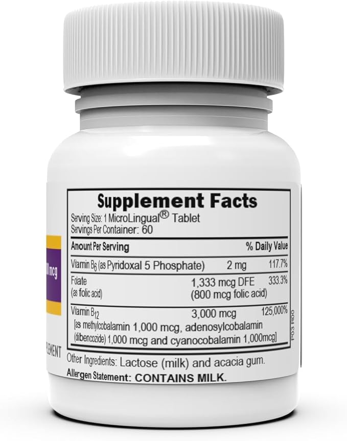 Superior Source NO Shot Triple B-12 3,000 mcg B-6 Folic Acid 800 mcg - Formula Supports Heart Health & Energy - Health Supplement with Folic Acid & Methylcobalamin - 60 Instant Dissolve Tablets