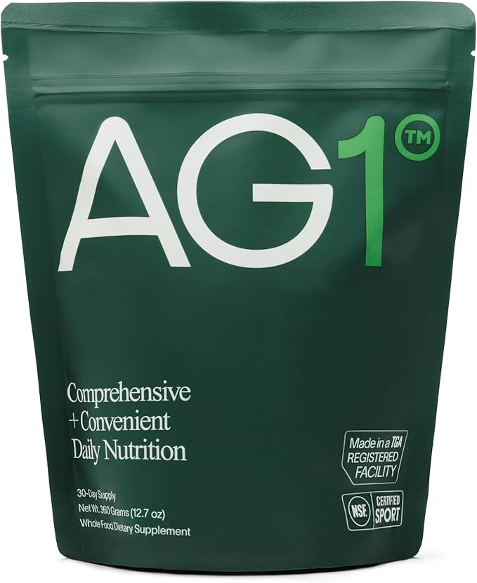AG1 Greens Powder Supplement | Improve Gut Health | Multivitamin, Probiotic, Gluten Free, Vegan and Keto Friendly | 75 Vitamins (Athletic Greens) - Refill Pouch Only