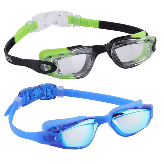 Aegend Kids Swim Goggles, Pack of 2 Swimming Goggles for Children Boys & Girls Age 3-14