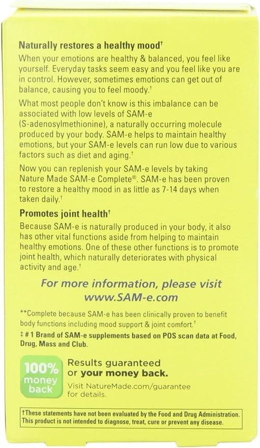 Nature's Made Sam-e Complete 400-mg 36 Tablets (2 Pack)