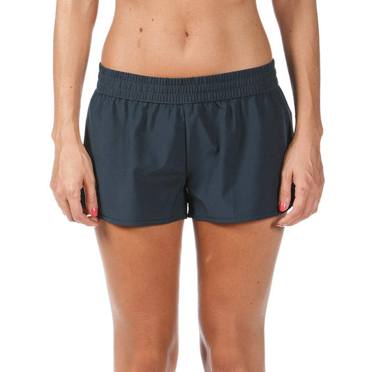 ARENA Women's Standard Team Line Gym Shorts, Navy, M