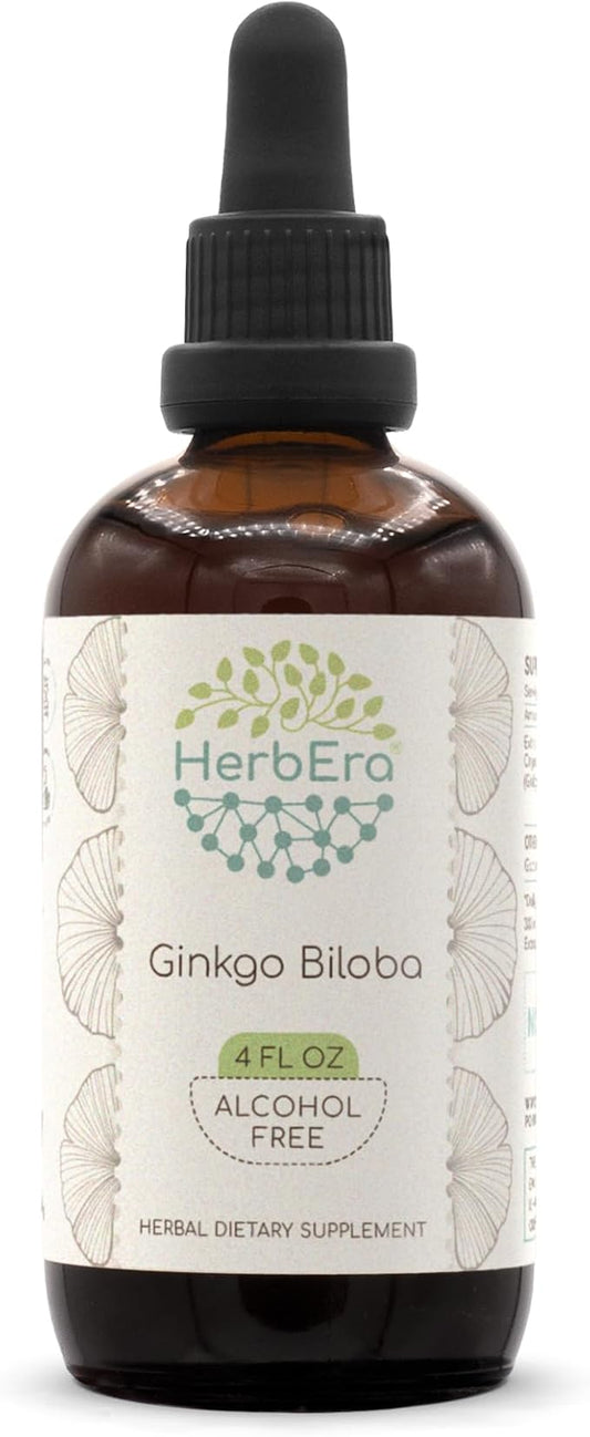 Ginkgo Biloba B120 Alcohol-Free Herbal Extract Tincture, Super-Concentrated Ginkgo Biloba (Ginkgo Biloba) Dried Leaf 4 fl oz