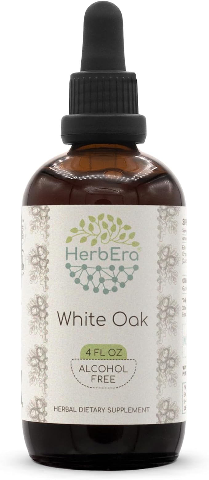 White Oak B120 Alcohol-Free Herbal Extract Tincture, Concentrated Liquid Drops Natural White Oak (Quercus alba) Dried Bark (4 fl oz)