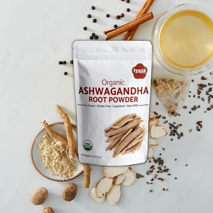 Organic Ashwagandha Powder, Withania Somnifera, Raw Superfood, Workout Supplement, Resealable Pack