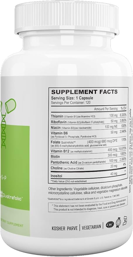 Ultimate B Complex, 120 Vegetarian Capsules- Certified Kosher