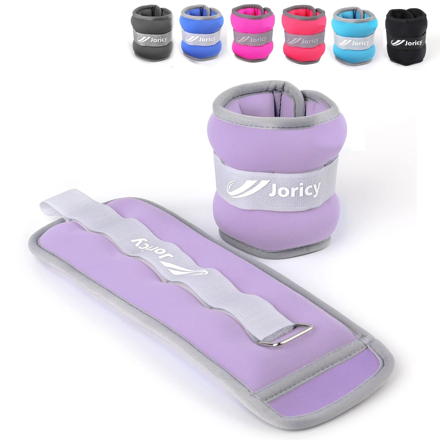 Ankle Weights, Wrist Leg Arm Weights for Women Men Kids Child with Adjustable Straps,A Pair Of 1LBS(0.5LB Each Weight) Strength Training Weighted for Jogging, Running, Walking, Fitness, Light Purple