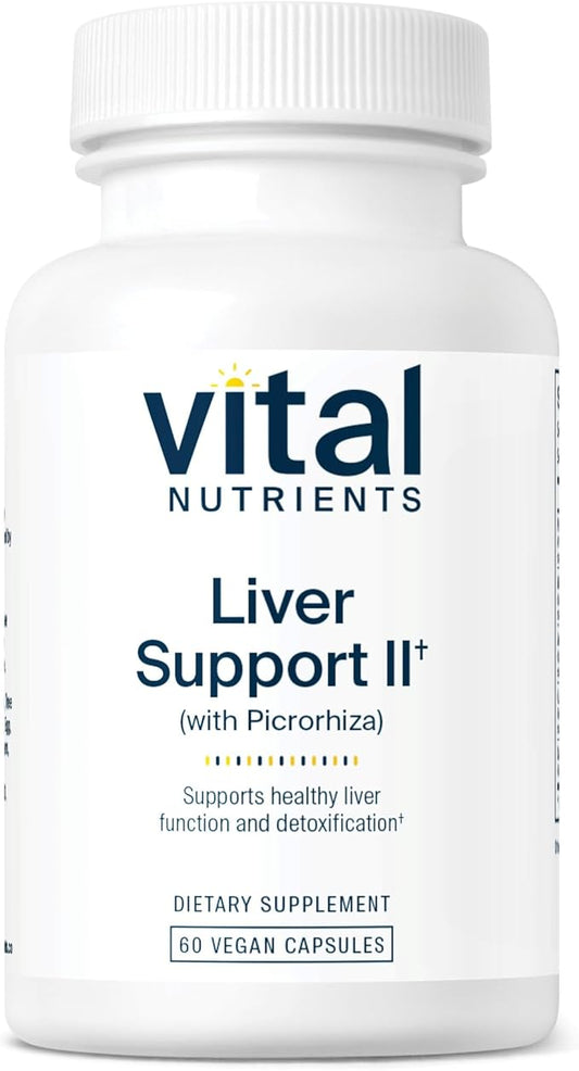 Vital Nutrients Liver Support II with Picrorhiza, Milk Thistle and Curcumin | Vegan Supplement | Herbal Combination to Support Healthy Liver Function* | Gluten, Dairy and Soy Free | 60 Capsules