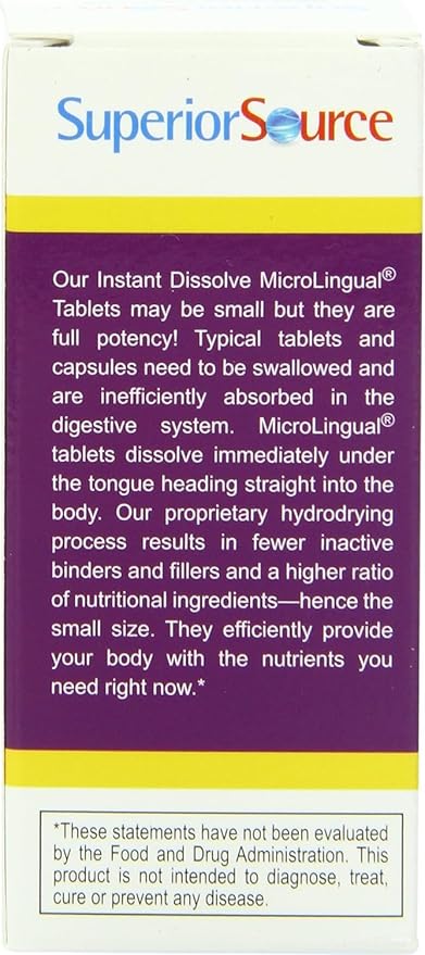 Superior Source NO Shot Methylcobalamin B-12 5,000 mcg with D3 5,000 IU - Energy & Heart Health Supplement - Multivitamin with Vitamin D3 for Bone Support - 100 Instant Dissolve Tablets