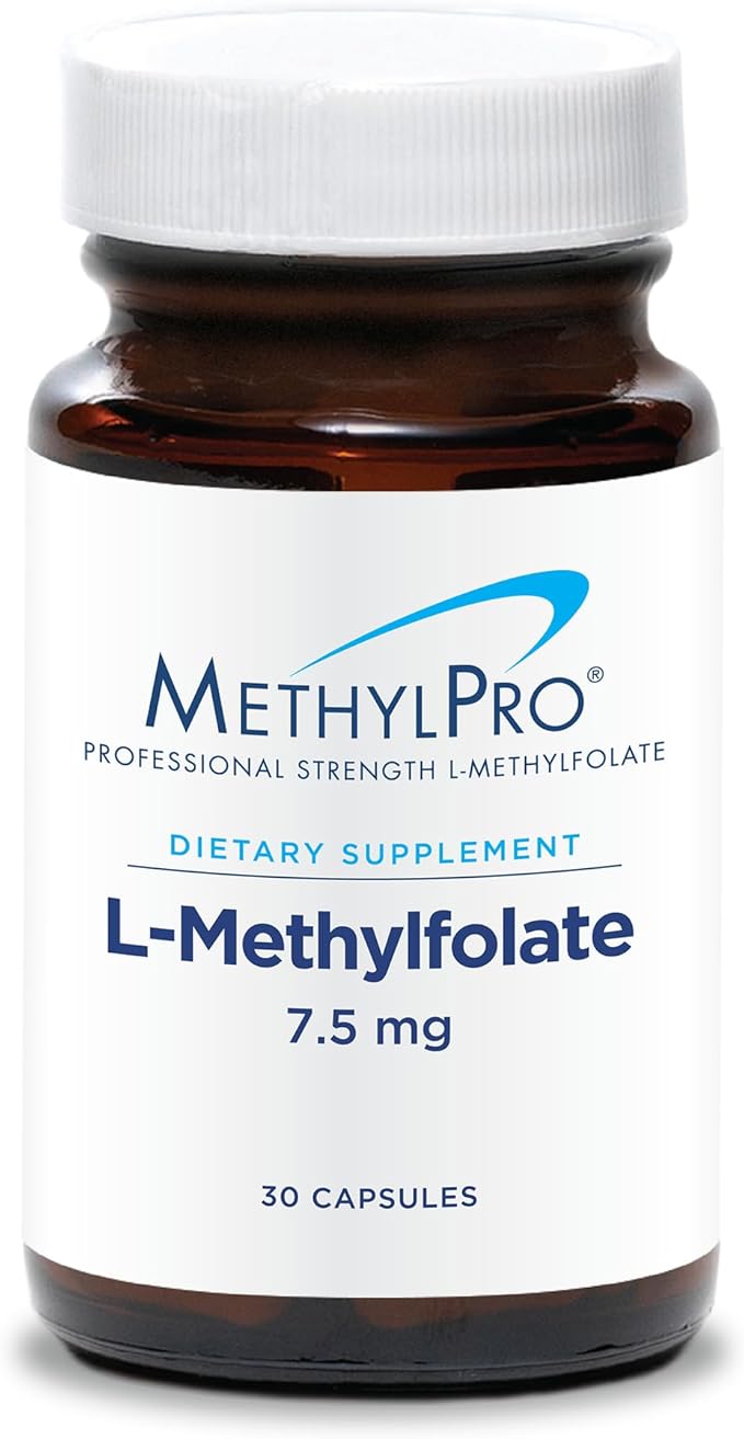 MethylPro 7.5mg L-Methylfolate - Professional Strength Active Methyl Folate Supplement for Brain Support & Balanced Mood - Gluten-Free Cognitive Supplement with No Fillers (30 Capsules)