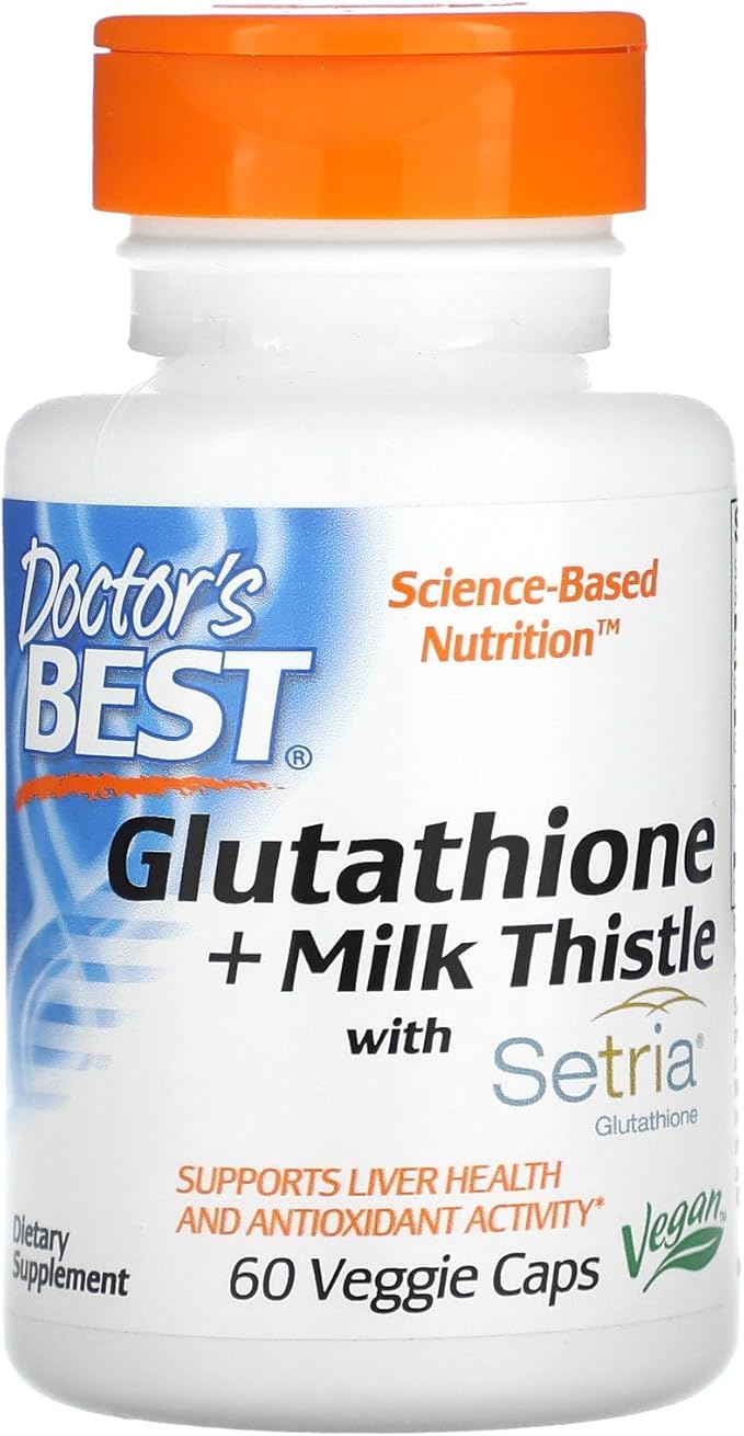 Doctor's Best Glutathione + Milk Thistle Contains Setria, Liver Health Support, Antioxidant Support, 60 VC