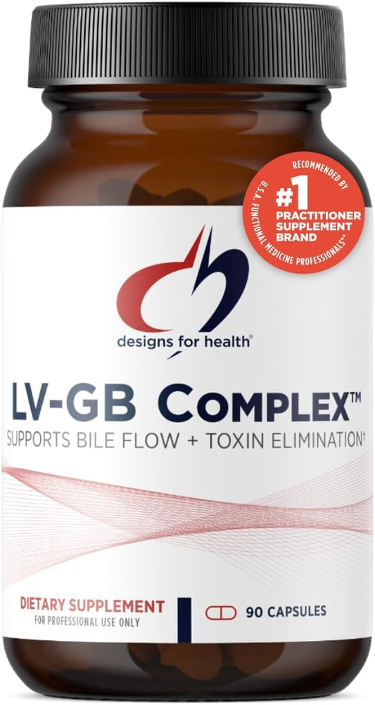 Designs for Health LV-GB Complex - Liver Detox Supplements for Gallbladder Support with Milk Thistle, Artichoke, Vitamins + Ox Bile - Supports Bile Flow + Toxin Elimination (90 Capsules)