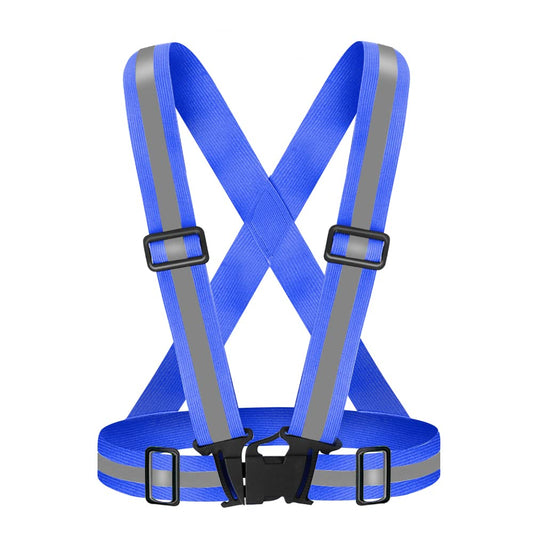 Fepdiu High Visibility Reflective Vest Safety Vest Running Reflective Gear Adjustable Reflective Vest for Walking,Jogging,Hiking,Night Cycling (Blue)