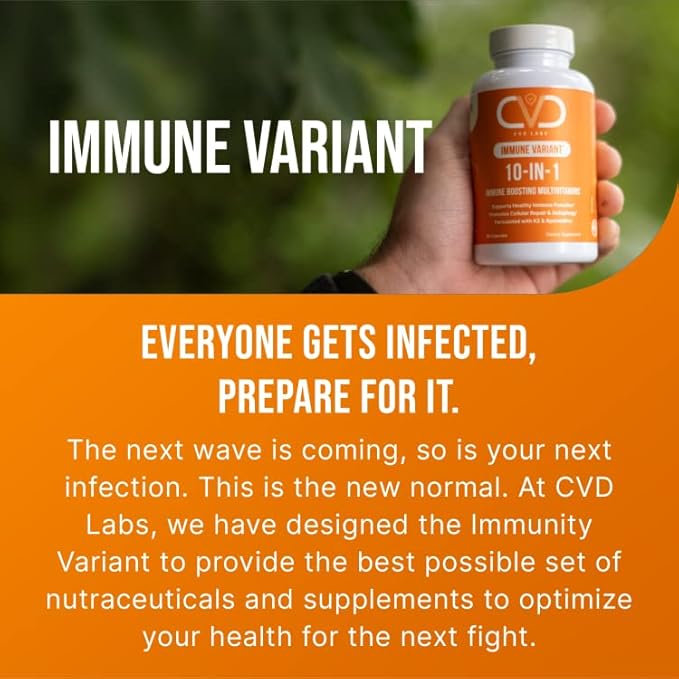 10-in-1 Immune Variant, Immune Booster Supplement with Vitamin B Complex, Zinc, Turmeric, Vitamins C & D for Immune Support and Defense, Immunity Multivitamin for Women & Men, 90 Capsules
