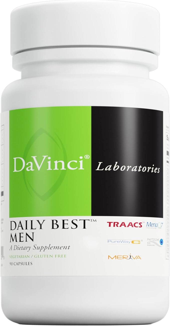 DAVINCI Labs - Daily Best Men - A Dietary Supplement with Vitamin B6, Vitamin B12 Vitamin C, Vitamin K2, and More - Vegetarian, Gluten-Free - 90 Capsules
