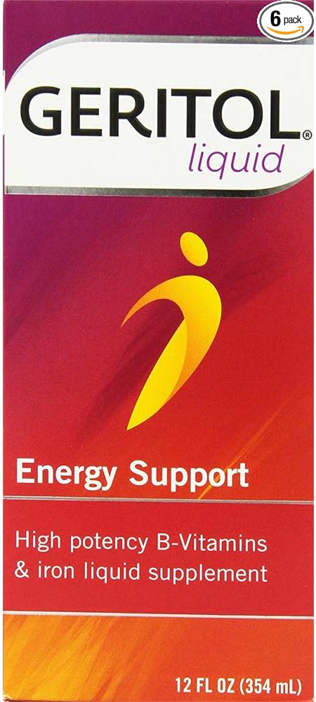 Geritol Liquid Energy Support B-Vitamins 12 oz (Pack of 6)