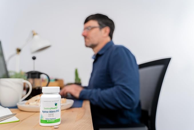 Seeking Health Hydrox-Adeno B12, 2000 mcg Methyl-Free Vitamin B12, Energy and Focus Support for Men and Women, Methylation and Homocysteine Support, Detoxification, Vegan and Vegetarian (60 lozenges)*