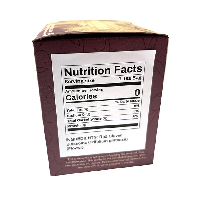 Organic Positively Botanicals Company, Red Clover Blossoms Herbal Tea Bags, 20 Count