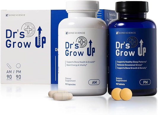 Dr's Grow UP AM & PM - Daily Nutritional Support for Bone & Joint Health - 90 Capsules & 90 Tablets