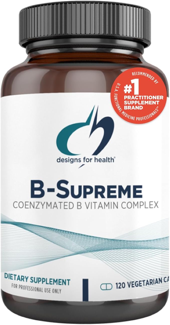 Designs for Health Methylated Vitamin B Complex - Vitamin B Supplements with B12 Vitamins, B1, B3, Niacin, B6, Folate & Biotin - Methylated Multivitamin for Metabolic + Heart Health (120 Capsules)