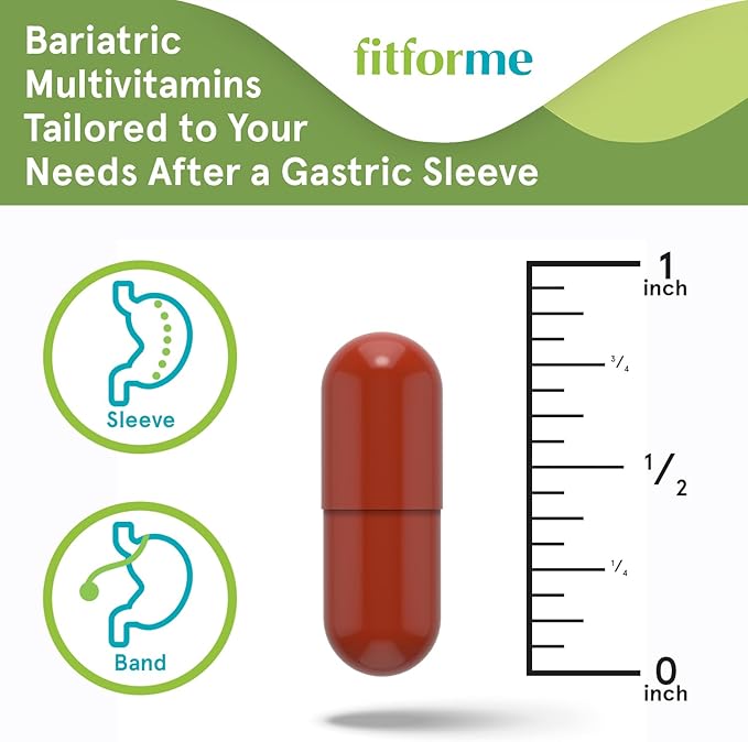 FitForMe Bariatric Multivitamins After Gastric Sleeve - One a Day WLS Optimum Capsule Starter Pack - 10 Days Supply of Vitamins, Minerals & Iron, Scientifically Proven