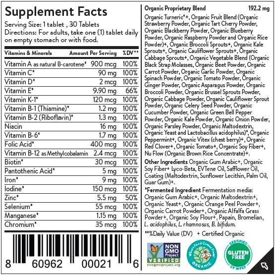 Movita Women’s Daily Multivitamin Bottle & Pouch Bundle - Organic Fermented Whole Foods for Enhanced Energy, Immunity & Vitality - Vegan, Gluten-Free, Non-GMO