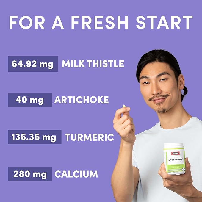 Swisse Milk Thistle Liver Cleanse Detox & Repair | Liver Detox & Liver Support | Milk Thistle + Turmeric + Artichoke Extract | Dose for Your Liver | 180 Liver Pills