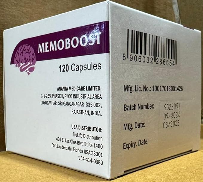 MEMOBOOST Ananta Medicare – Herbal Dietary Supplement (120 Capsules)