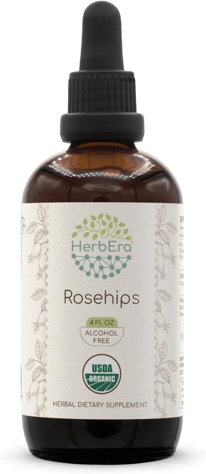Rosehips B120 USDA Organic Tincture | Alcohol-Free Extract, High-Potency Herbal Drops | Certified Organic Rosehips (Rosa spp.) Dried Fruit (4 oz)