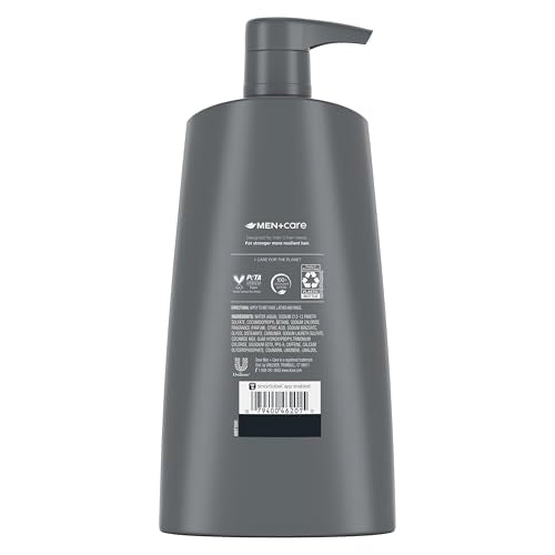 DOVE MEN+ CARE 2-in-1 Shampoo + Conditioner Thick + Strong 4 count for Fortifying Hair from Root to Tip, with Calcium, 25.4 oz