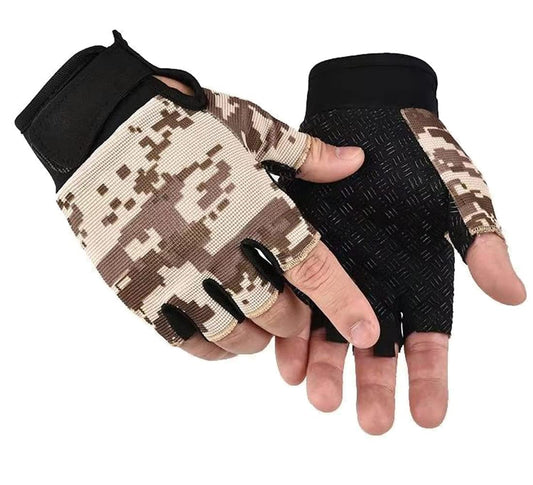 Fingerless Gloves Bicycle Gloves, Tactical Gloves Airsoft Gloves Training Gloves Fishing Gloves, Biking Gloves Men & Women (Tan, Small)