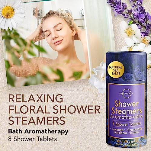 Shower Steamers Aromatherapy - Birthday Gifts for Women and Men - Shower Bombs Aromatherapy, Spa Day Essentials, Relaxation Spa Gifts - Self Care Galentines Gifts (Lavender 8 Count)