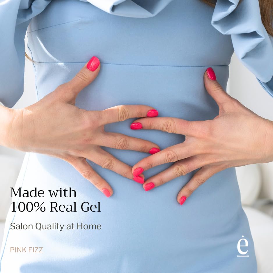 Fully-Cured Instant 100% Real Gel Nails - SKIP the UV/LED/SUN! Instant Salon Look Manicure That’s Safer & Easier Than Semi-Cured | No Dry Time, No Damage, 14+ Days Wear, Toxin-Free (Pink Fizz)