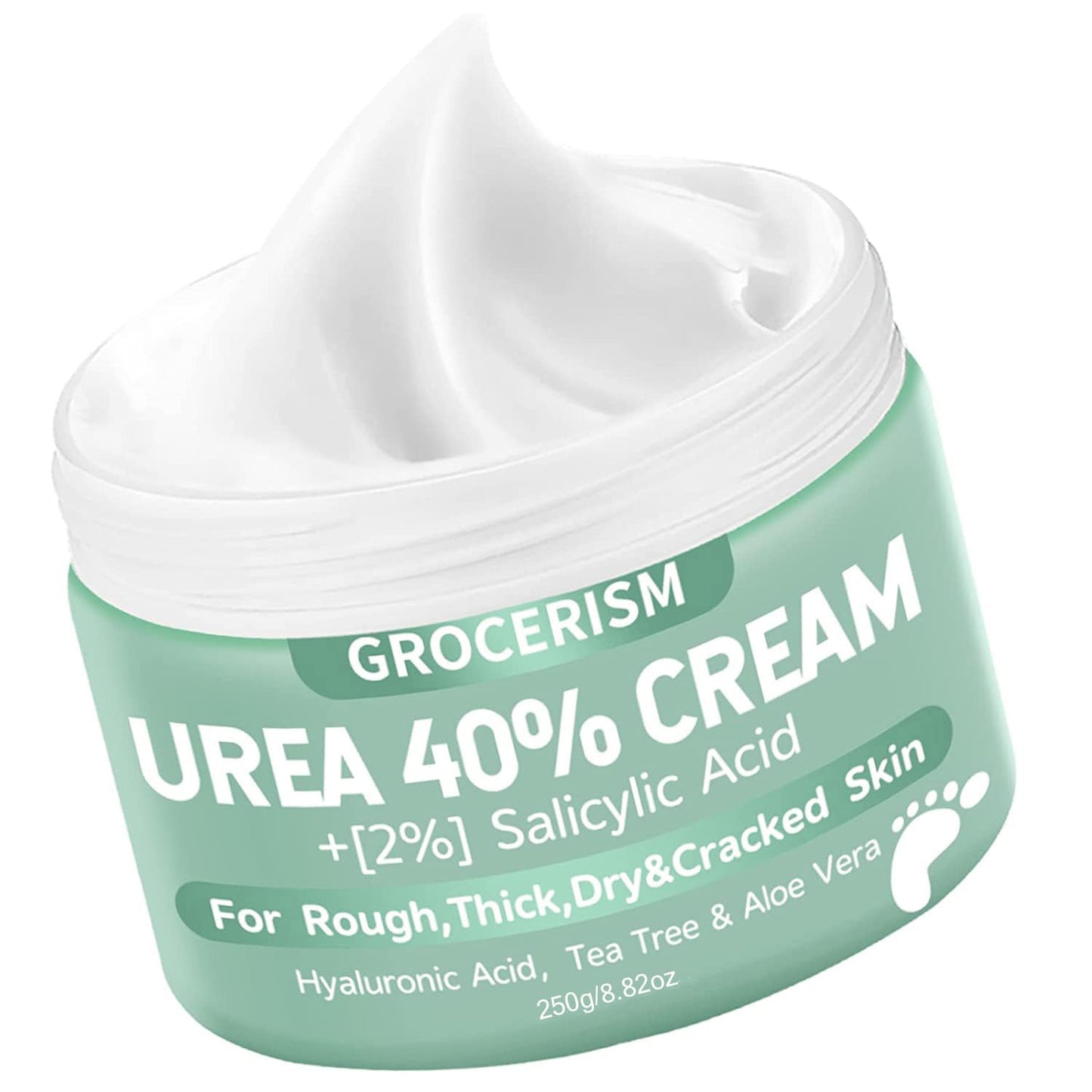 Urea Cream 40 Percent For Feet Plus 2% Salicylic Acid 8.82 Oz || Foot Cream And Hand Cream Maximum Strength With Hyaluronic Acid