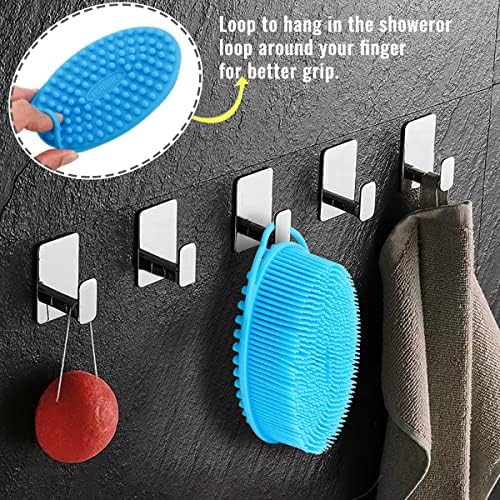 Silicone Loofah Exfoliating Silicone Body Scrubber Set of 3 Soft Body Exfoliator Bath Sponge Shower Loofah Scrubber Brush for Sensitive Kids Women Men All Kinds of Skin