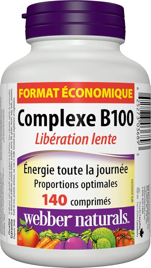 Webber Naturals Vitamin B100 Complex Time Release, 140 Tablet