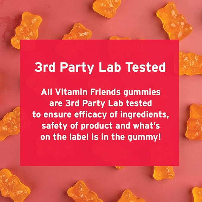 Vitamin Friends - Natural and Vegan Appetite Stimulant Gummies for Children- Zero Allergen Kids Vitamins - Orange Flavor (60 Gummies)