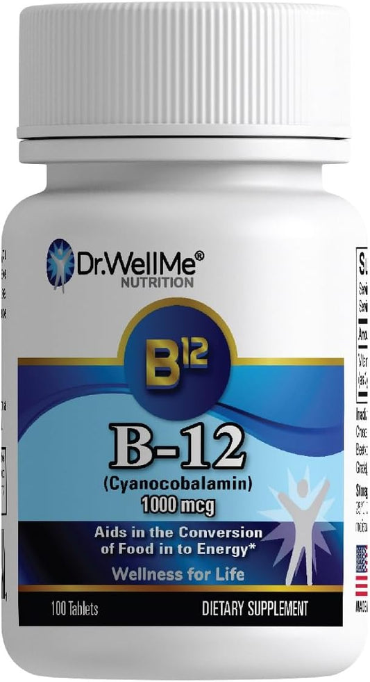 Dr.WellMe B-12 (Cyanocobalamin) 1000 mcg, 100 Tablets