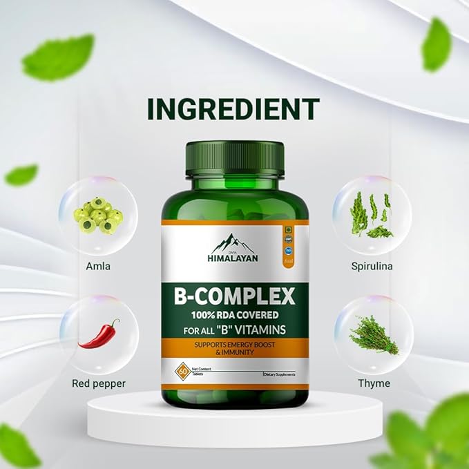 Plant Based B Complex Capsules Supplement | Methylated B Complex Vitamins | B Vitamins Promote Body Energy Support Healthy Digestive Health Immunity - 60 Tablet
