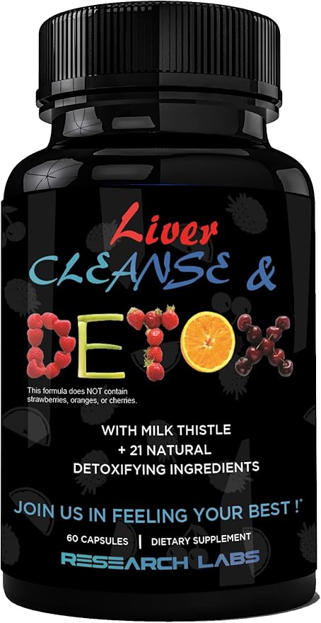 Research Labs Doctor Recommended Premium Liver Detox Cleanse & Support w/Milk Thistle, Beet, Dandelion. 23 Powerful Herbs…