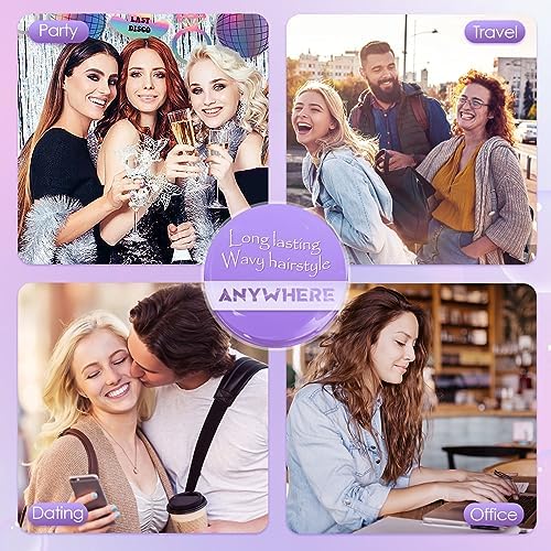 NOVUS Curling Iron Hair Crimper Waver - 1.25 Inch Anti-Scald Rovy Waves Curling Wand, Ionic Deep Waver Hair Curler Tool with Ceramic 2 Barrel for All Hair Types, Auto Shutdown Protection