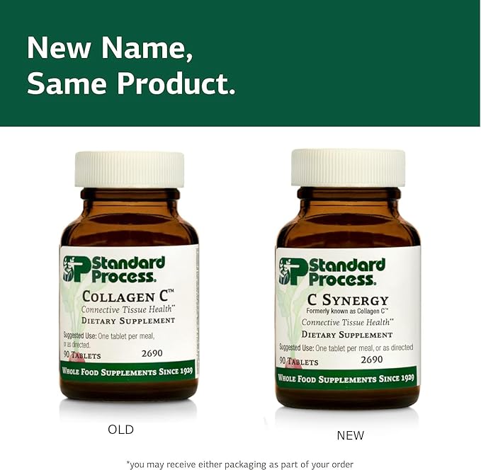 Standard Process Inc. C Synergy - Whole Food Immune Support and Antioxidant with Echinacea Purpurea, Rose HIPS, Shiitake, Reishi Mushroom Powder, Buckwheat, and Wheat Germ - 90 Tablets