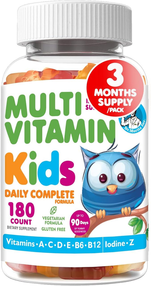 DR. MORITZ Kids Multivitamin Gummies - with Kids Vitamins A C D E B6 B12 Zinc & More- Complete Daily Support- Vegetarian & Non-GMO Multivitamins for Children (180 Count)
