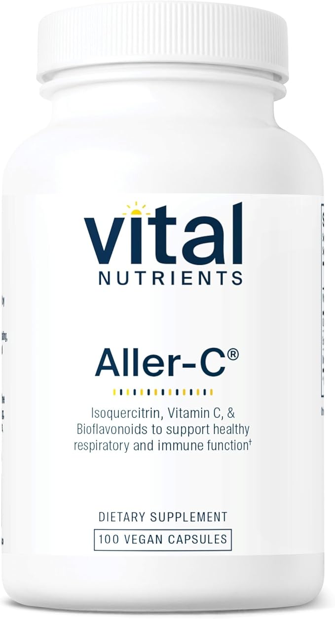 Vital Nutrients Aller-C | Vegan Respiratory and Sinus Function Support*| Isoquercitrin, Bromelain, Bioflavonoids, & Vitamin C | Gluten, Dairy, Soy Free Supplement | 100 Capsules